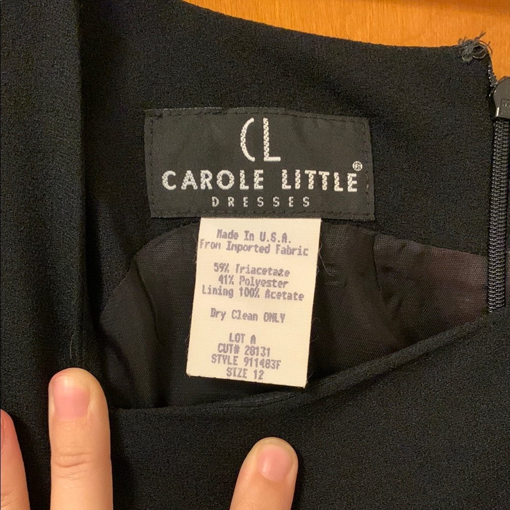 Carole Little Black Sheath Dress Square Neck Sleeveless - Picture 2 of 6